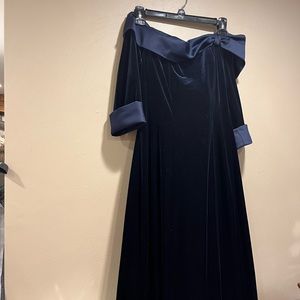 Formal blue velvet gown